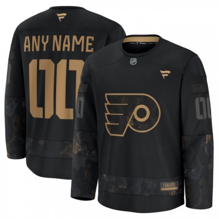Philadelphia Flyers Dresy Personalizované Fanatics Military Appreciation Practice 2024-25 Černá - Pánské